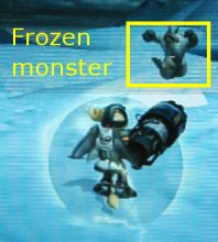 Frozen monster in 'Ratchet and Clank: Going Commando'